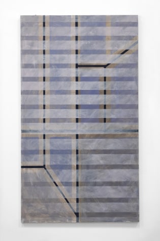 Afra Al Dhaheri, I met a line and we made paintings no. 2, 2022, Acrylic on wood panel, 210 x 120 x 3.5 cm