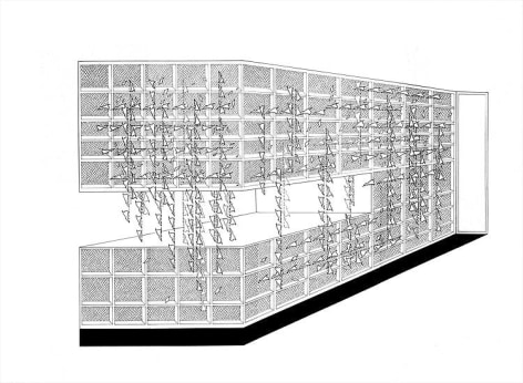 Seher Shah, Unit Object (block), 2011, Graphite and gouache on paper, 76 x 56 cm