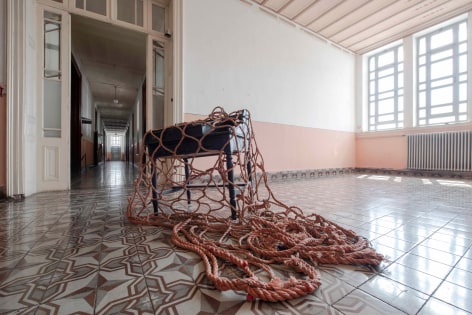 Hera Büyüktaşcıyan, Fishbone V, 2019, Wood, rope
