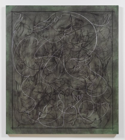 Kamrooz Aram, Endless Arabesque, 2019, Oil, oil crayon, wax pencil and pencil on linen