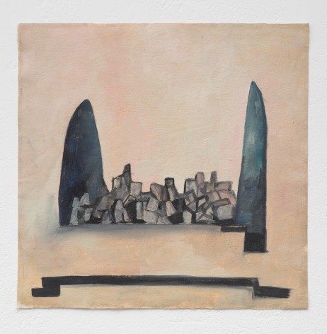 Ana Mazzei, Landscape: stones, 2023-2024, Oil and pastel on canvas, 49.9 x 50.9 cm
