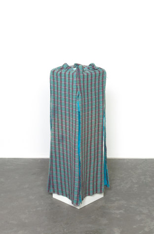 Alessandro Balteo-Yazbeck, Instrumentalized #28, 2017, Worn and stained pajama pants, semi-stretched around plinth