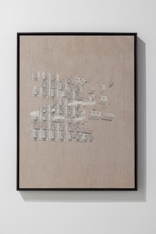 Asma Belhamar, Abu Dhabi Facade observation #4, Musaied Almansoori Building, 2023, Mixed media on canvas, 65 x 49 cm