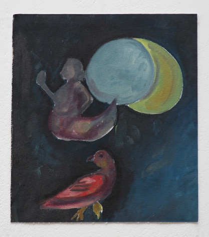 Ana Mazzei, Beings: lady bird, 2023-2024, Oil and pastel on canvas, 44.2 x 39.3 cm