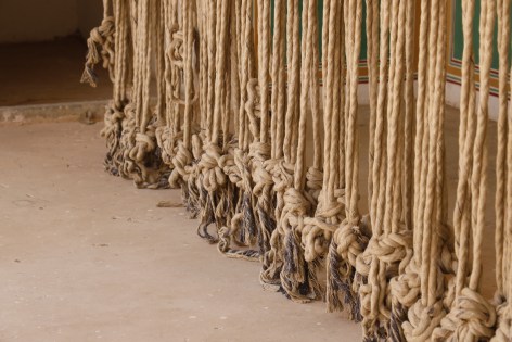 Afra Al Dhaheri, A line for the eye to wander part 1, 2025, Mixed media site-specific installations