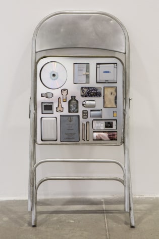Nazgol Ansarinia, Private Assortment Series, 2011-2013, Metal Chair, 2013, Mixed media, 50 x 46 x 80 cm