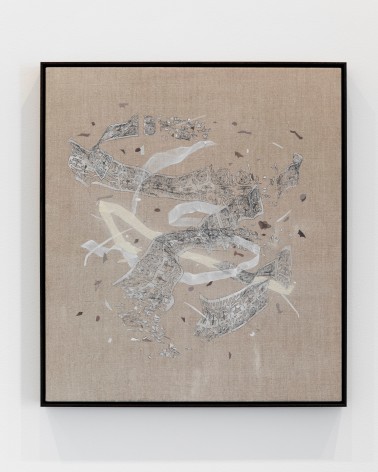 Asma Belhamar, Studies for reassessing motion 1, 2023, Mixed media on canvas, 61 x 69 cm