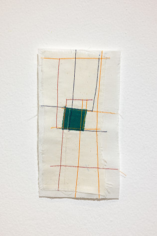 Majd Abdel Hamid, Quarantine series III, 2020-2021, Cross-stitch, sewing, cotton thread on cotton fabric, 26.5 x 14.5 cm