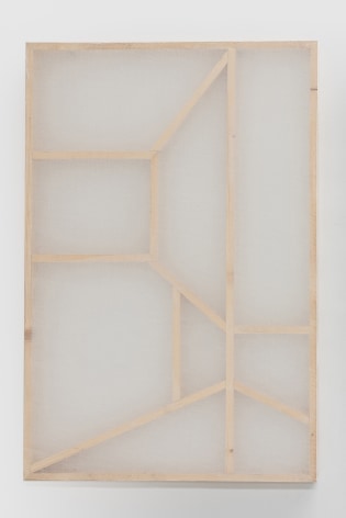 Afra Al Dhaheri, No. 22 (Spaces for improvisation), 2022, Cotton mesh on wood, 120 x 80 x 3.5 cm