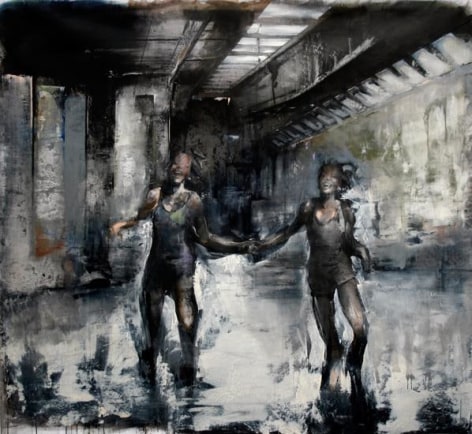 Zsolt Bodoni, Two, 2012, Acrylic and oil on canvas, 195 x 215 cm