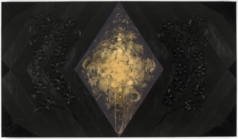 Kamrooz Aram, Emblematic Event, 2011, Oil and acrylic on canvas, 117 x 203 cm