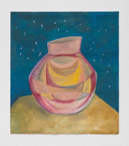 Ana Mazzei, Vase: sky, 2023-2024, Oil and pastel on canvas, 64.5 x 57 cm