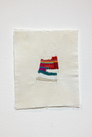 Majd Abdel Hamid, Research (how long was the thread II), 2022, Cotton thread on fabric, 29 x 23.5 cm