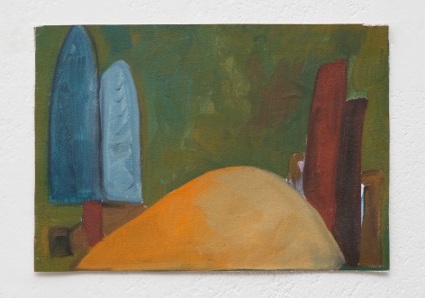 Ana Mazzei, Landscape: 2 trees, 2023-2024, Oil and pastel on canvas, 22.5 x 32.4 cm
