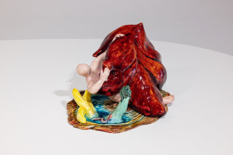 Dorsa Asadi, Sinnerman wrestling with the angel, 2022, Ceramics, Composed of 2 pieces