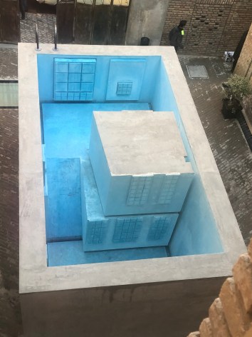 Nazgol Ansarinia,&nbsp;The Inverted Pool, 2019, Concrete, metal, pigment and plaster