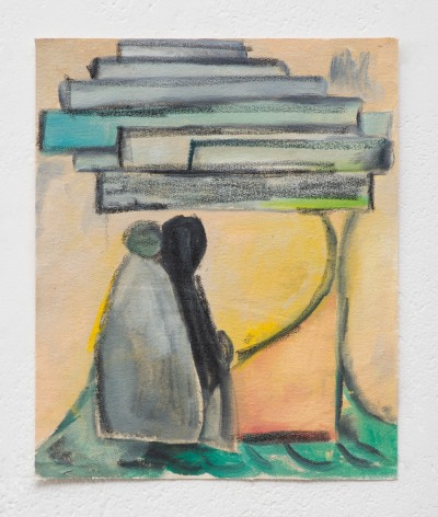 Ana Mazzei, Joker: shadow, 2023-2024, Oil and pastel on canvas, 35.5 x 29.1 cm