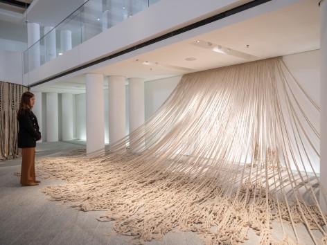 Afra Al Dhaheri, Weighing the Line, 2022, Installation view at Louvre Abu Dhabi, UAE