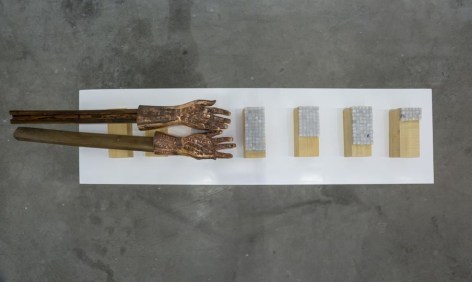 Hera B&uuml;y&uuml;ktaş&ccedil;ıyan, The Relic, 2016, Wood, bronze and marble mosaic