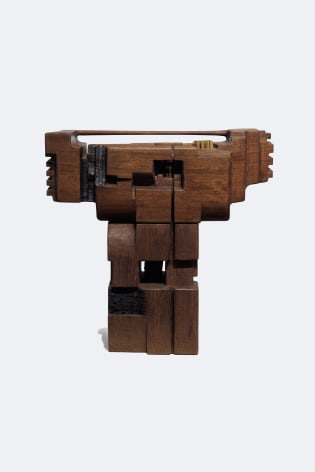 Chaouki Choukini, Lieue Haute, 2019, Iroko, 48.5 x 50 x 19.5 cm