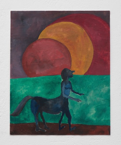 Ana Mazzei, Beings: blue lady horse, 2023-2024, Oil and pastel on canvas, 49.2 x 39.6 cm