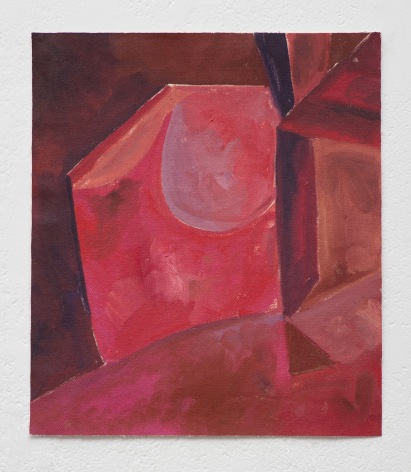 Ana Mazzei, Joker: red, 2023-2024, Oil and pastel on canvas, 39.4 x 34.5 cm