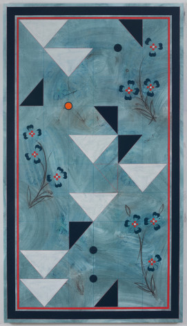 Kamrooz Aram, Ornamental Composition for Social Spaces 6, 2017, Oil, wax and pencil on canvas, 198&nbsp;x 107&nbsp;cm