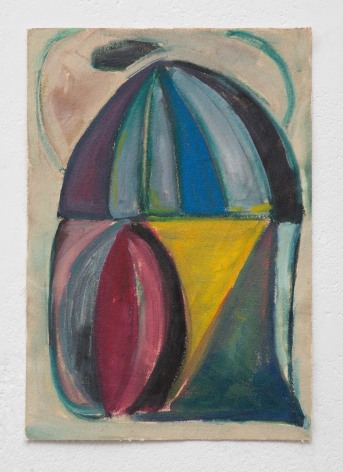 Ana Mazzei, Cage: flower, 2023-2024, Oil and pastel on canvas, 42.3 x 29.3 cm