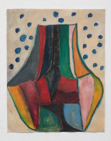 Ana Mazzei, Vase: spots, 2023-2024, Oil and pastel on canvas, 50 x 39.5 cm