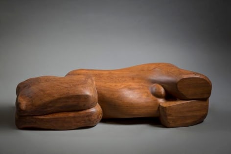 Chaouki Choukini, Nu Paysage, 1972, Iroko, 30 x 90 x 24 cm