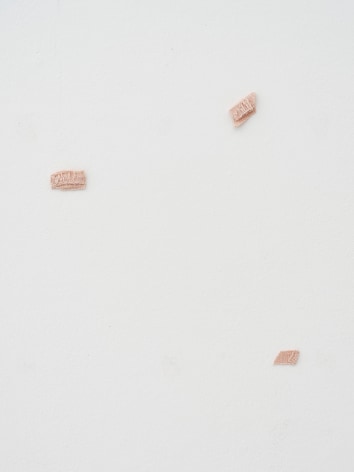 Hana Miletic, Materials, 2022, Hand-woven textile (light pink organic cotton, and white peace silk)