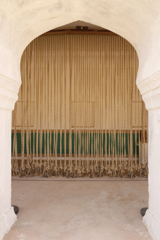 Afra Al Dhaheri, A line for the eye to wander part 1, 2025, Mixed media site-specific installations