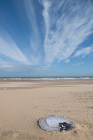 Rossella Biscotti, Stranded, 2021, Installation on Bredene Beach for Beaufort Triennale, Belgium, 2021