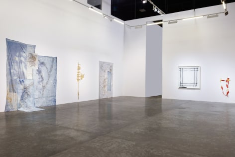 Bound: Textiles Between Loss and Repair, curated by Murtaza Vali, Installation view at Green Art Gallery, Dubai, 2024