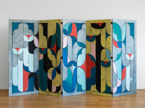 Kamrooz Aram, Untitled (Paravent), 2024, Oil, oil crayon and pencil on linen