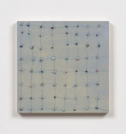 This is an image of a painting made by Abby Robinson in 2021 titled: Rock Grid (Aluminum).