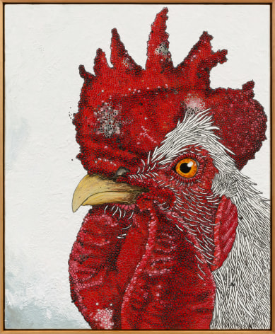 This is an image of a painting made by Zachary Armstrong in 2023 titled: Rooster.
