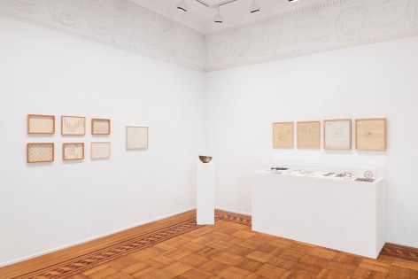 This is an image of an installation view of works by Ruth Vollmer at Tilton Gallery in 2025.