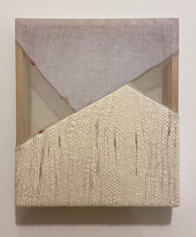 Martha Tuttle Stones chasing after one another (2), 2020 Wool, linen, silk, and quartz 20 x 16 inches