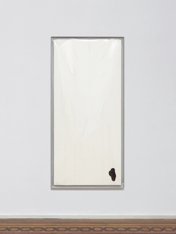 Egan Frantz &quot;Light Scroll #6 (Isosephic Composition in 93)&quot;, 2015 SmallCorp Harbor Gray TF-X Aluminum Floater Frame, SmallCorp SP3-PF Panel, Expression&reg; BufferMount&reg; Drymounting Adhesive, Cottonelle&reg; Kleenex&reg; Brand Toilet Tissue, Performix Clear Plasti Dip&reg; Sprayable Thermoplastic, Wax, .005 mil Polyester Film, and Hardware. 55-1/2 x 26-3/4 x 1 inches Detail View
