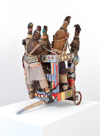 John Outterbridge &quot;Captive Image #1, Ethnic Heritage Series&quot;, 1981 Mixed media 31 x 28-3/4 x 15 inches