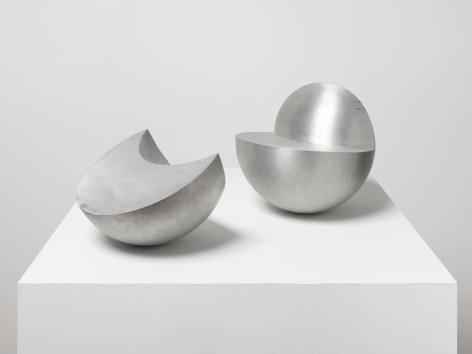 This is an image of a spun aluminum sculpture made by Ruth Vollmer in 1968 titled: Reciprocals.