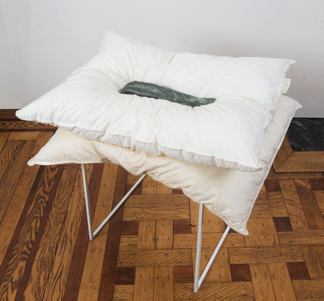 Fred Holland &quot;Tongue&quot;, 2015 Steel, pillows, and cast bronze cow tongue 25 x 22 x 17 inches
