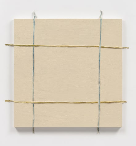 This is an image of a painting made by Abby Robinson in 2024 titled: Green/Blue Wall Grid.