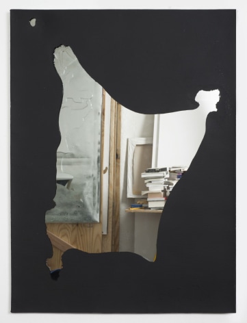 Luca Dellaverson, &quot;Untitled&quot;, 2014, Gesso on epoxy resin with mirrored glass and wood support, 40 inches by 30 inches