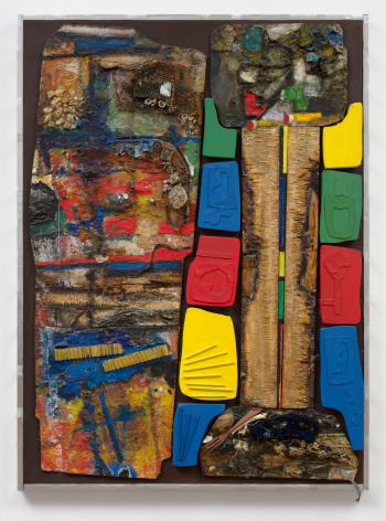 This is an image of a mixed media assemblage made by Noah Purifoy in 1989 titled: Joshua Tree.