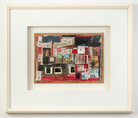 Noah Purifoy, &quot;Piece of the Action I (White Frame)&quot;, 1995, mixed media collage, 25-1/4 inches by 29-1/2 inches by 2-1/2 inches