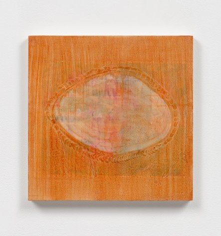 This is an image of a painting made by Abby Robinson in 2024 titled: Orange Paper Form.