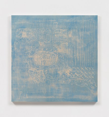 This is an image of a painting made by Abby Robinson in 2024 titled: Blue Dremel Drawing.