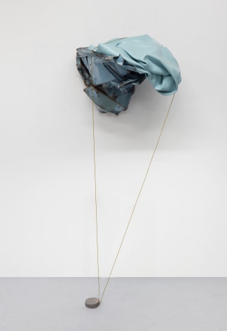 Sculpture by Kennedy Yanko titled &quot;Pleasure Page&quot; and made in 2021. The sculpture consists of paint skin, metal, and painted wire.